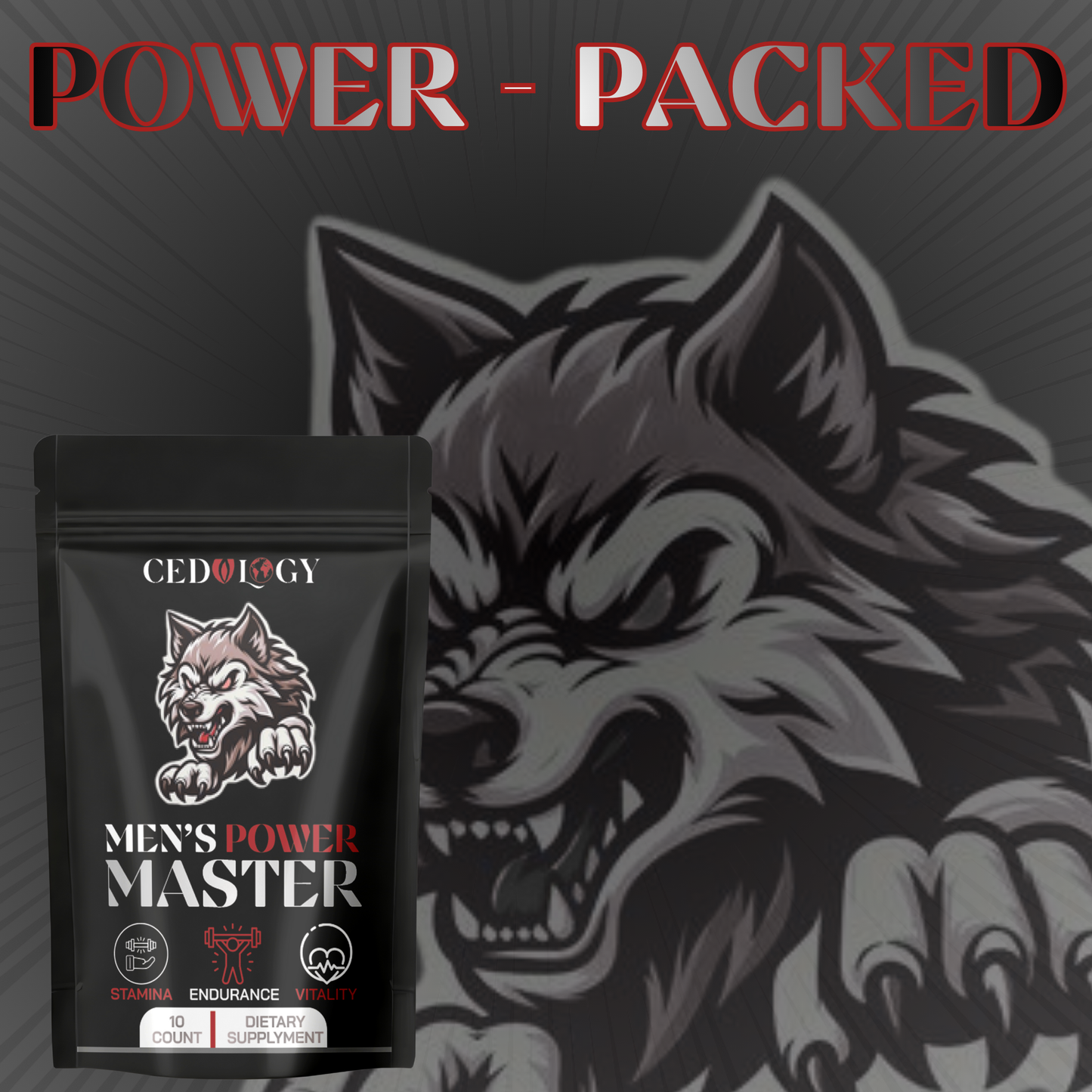 Men's Power Master – 100% Organic Dietary Supplement for Stamina & Vitality (10 Unit)