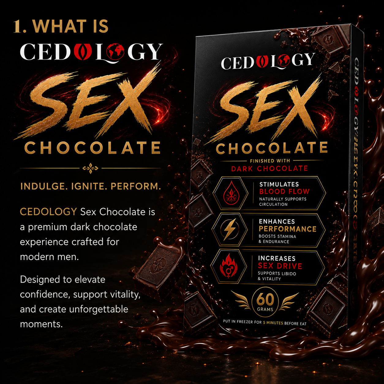 Sex Dark Chocolate - Premium Dark Chocolate Experience (60 Grams)