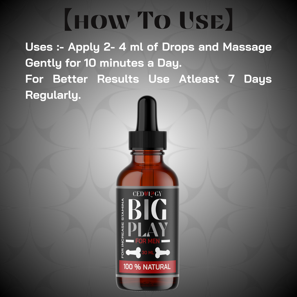Big Play Massage Oil for Men – 100% Natural Stamina Support (30ml)