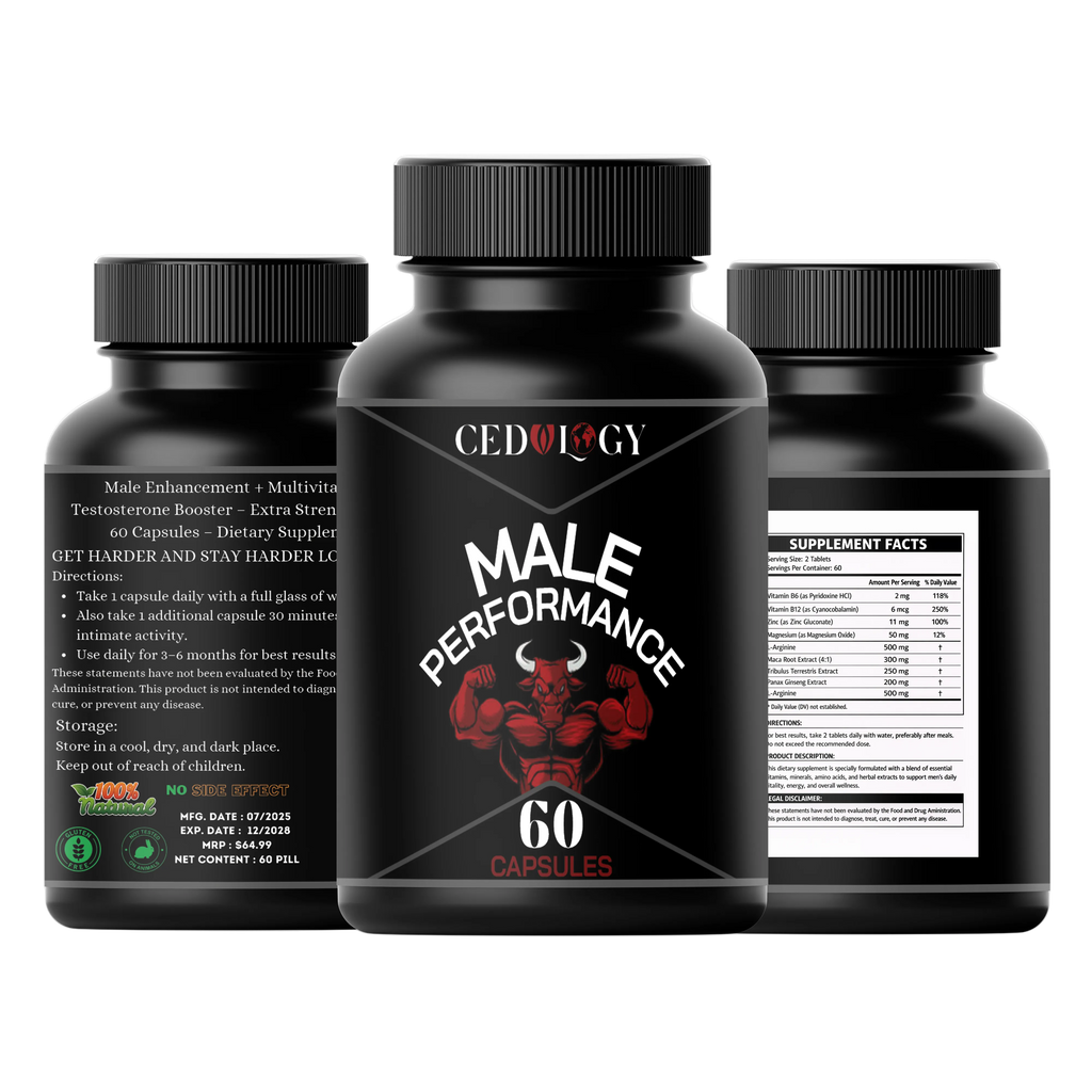 Male Performance – 100% Organic Energy & Vitality Supplement (60 Unit)