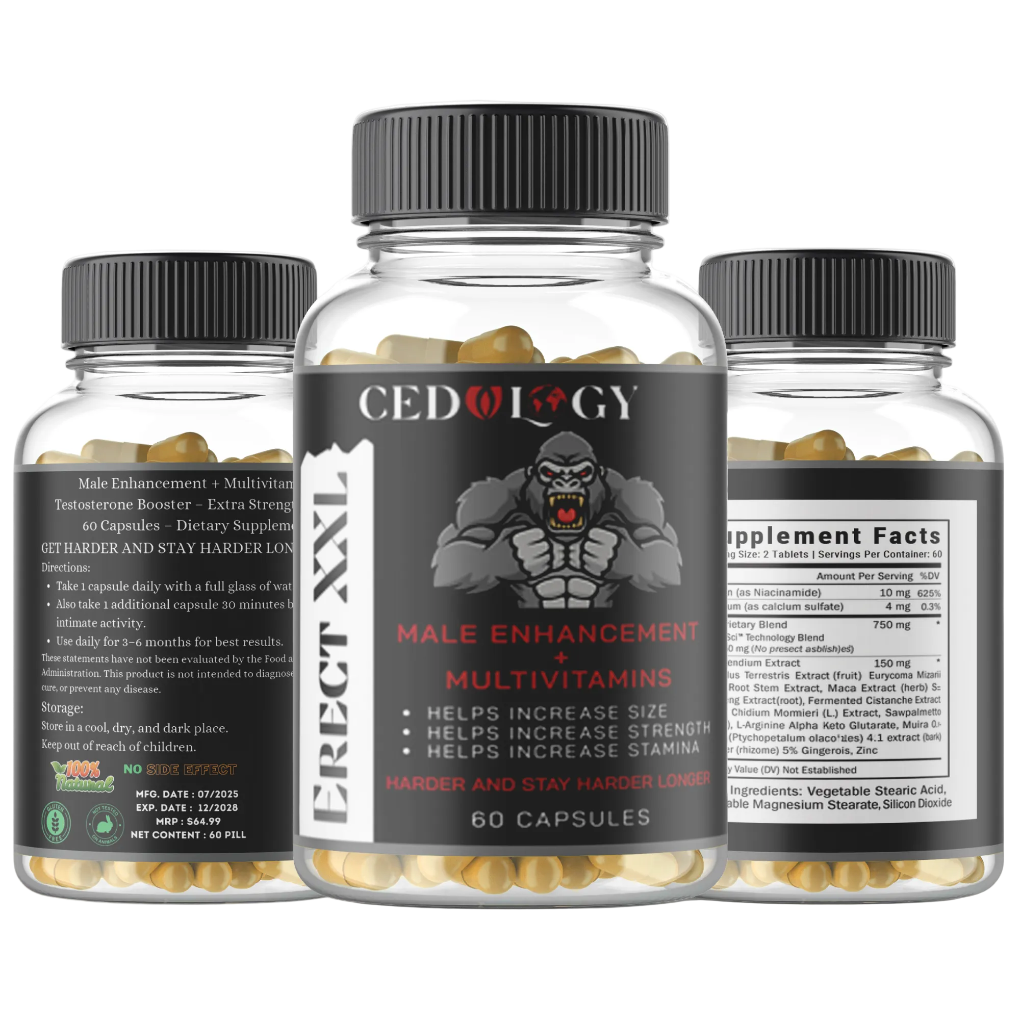 Erect XXL – Natural Male Enhancement & Multivitamin Supplement (60 Unit)