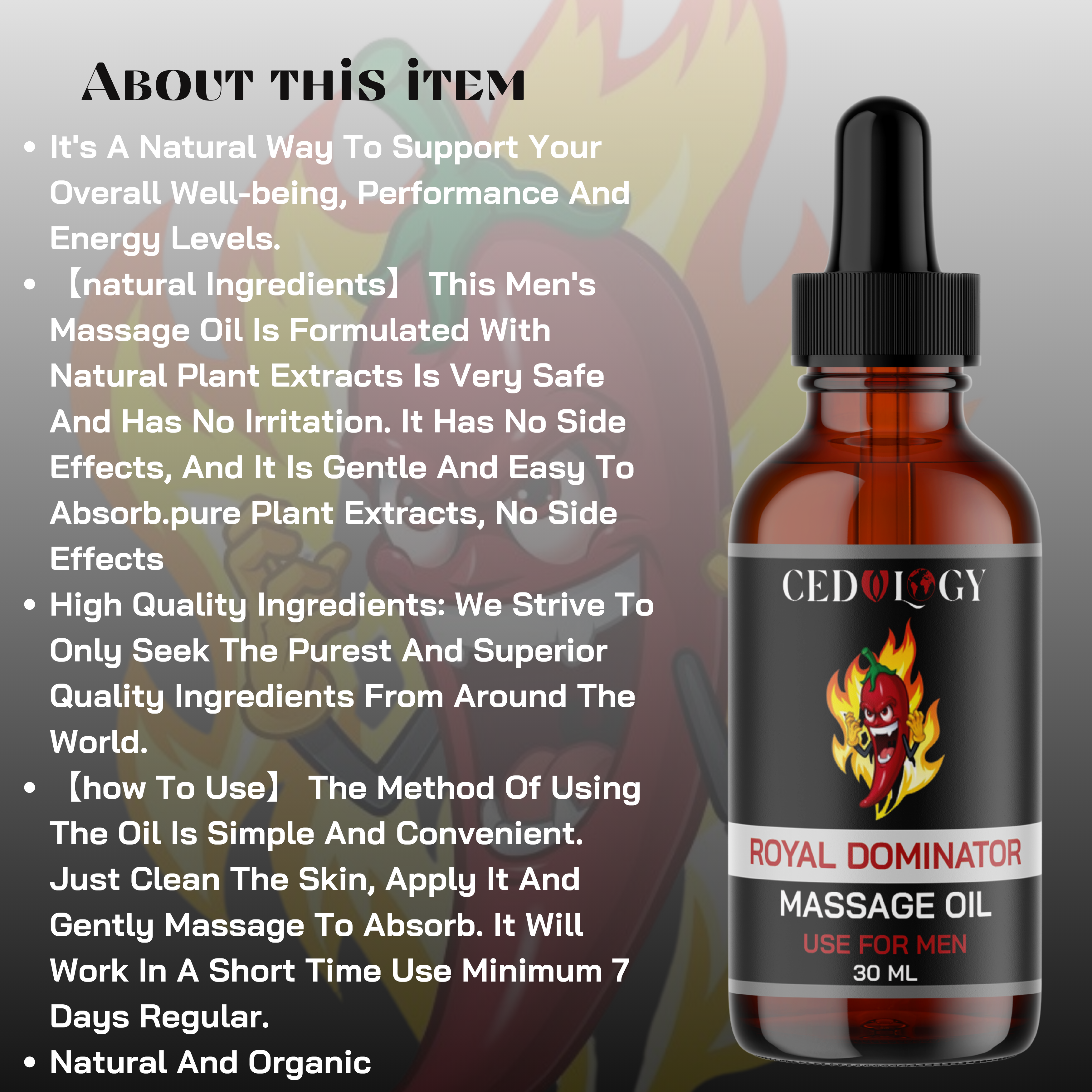 Dominator Oil – 100% Pure & Natural Male Massage Oil (30ml)