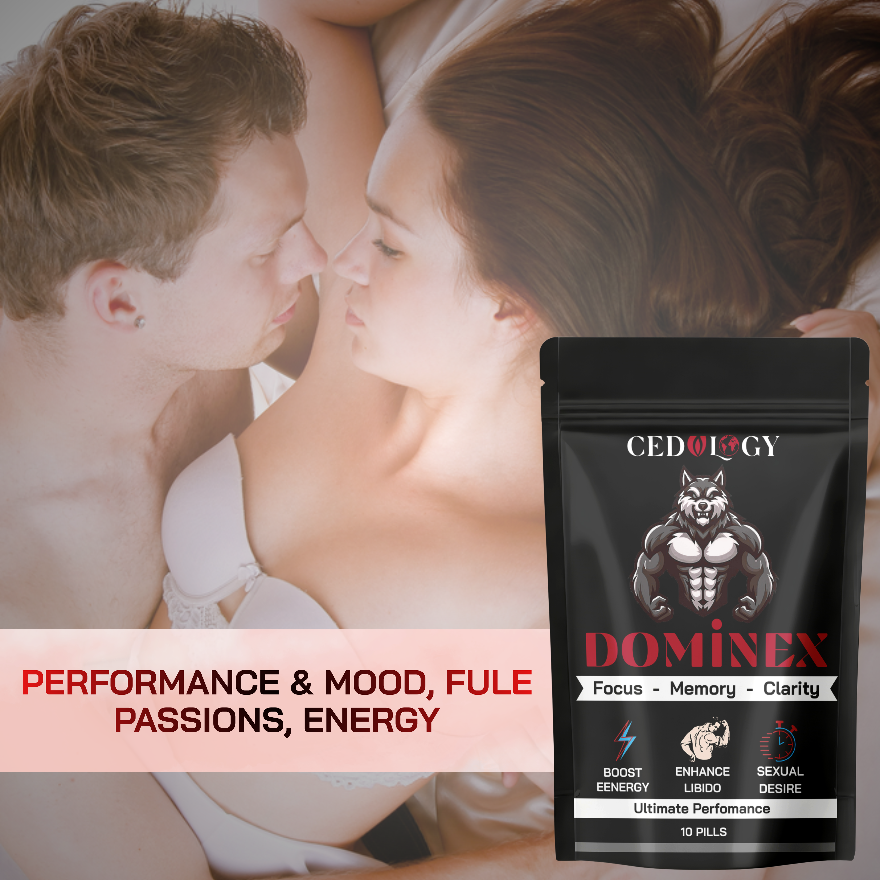 Dominex – All-Natural Men's Performance & Vitality Supplement (10 Unit)