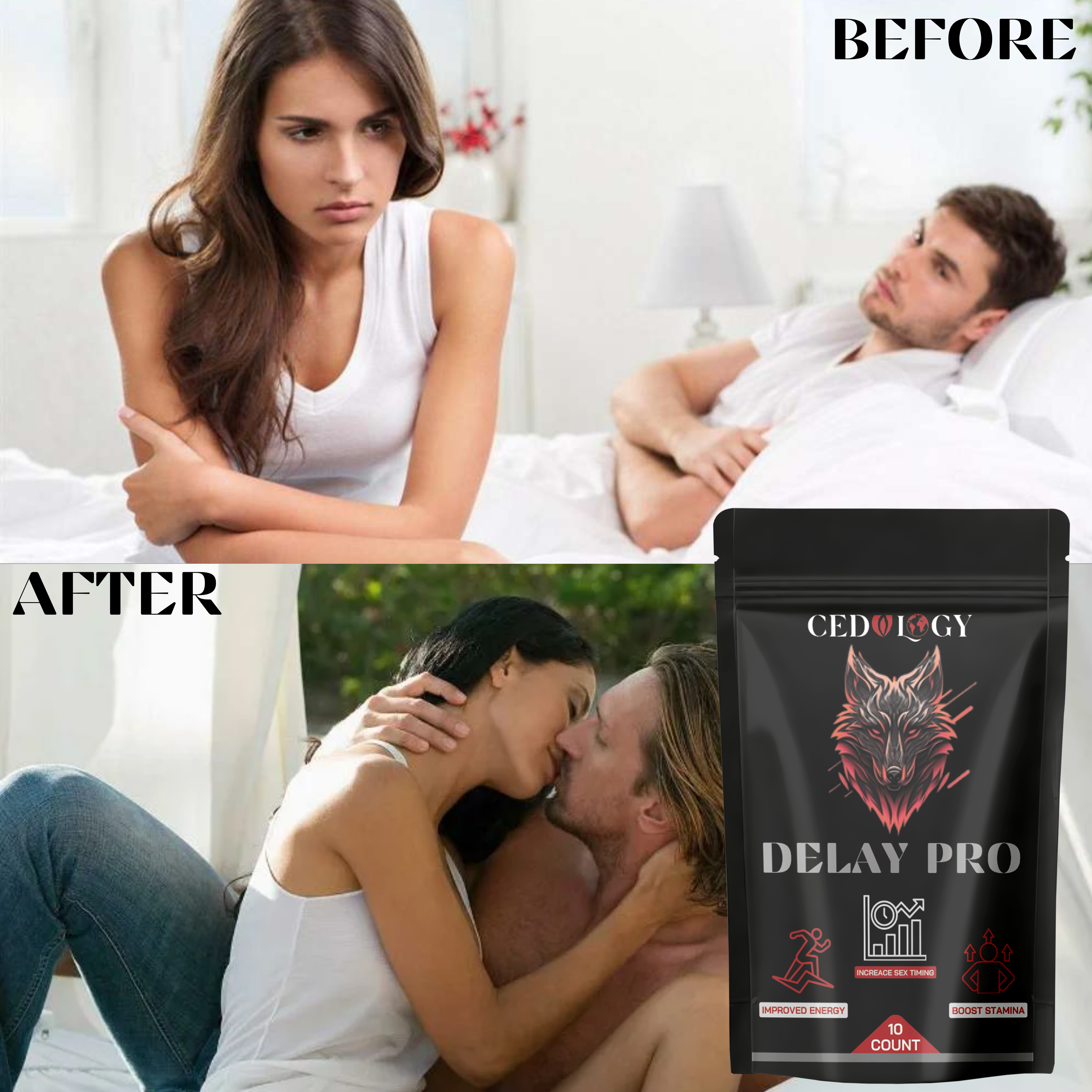 Delay Pro – 100% Organic Men's Endurance Supplement (10 Count)