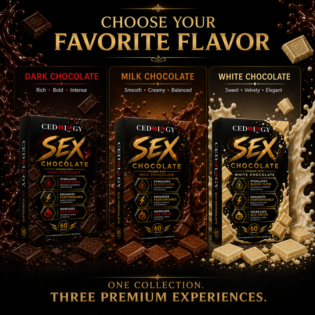 Sex Chocolate Combo - Premium Dark, Milk and White Chocolate Combo Experience (60 Grams Each)