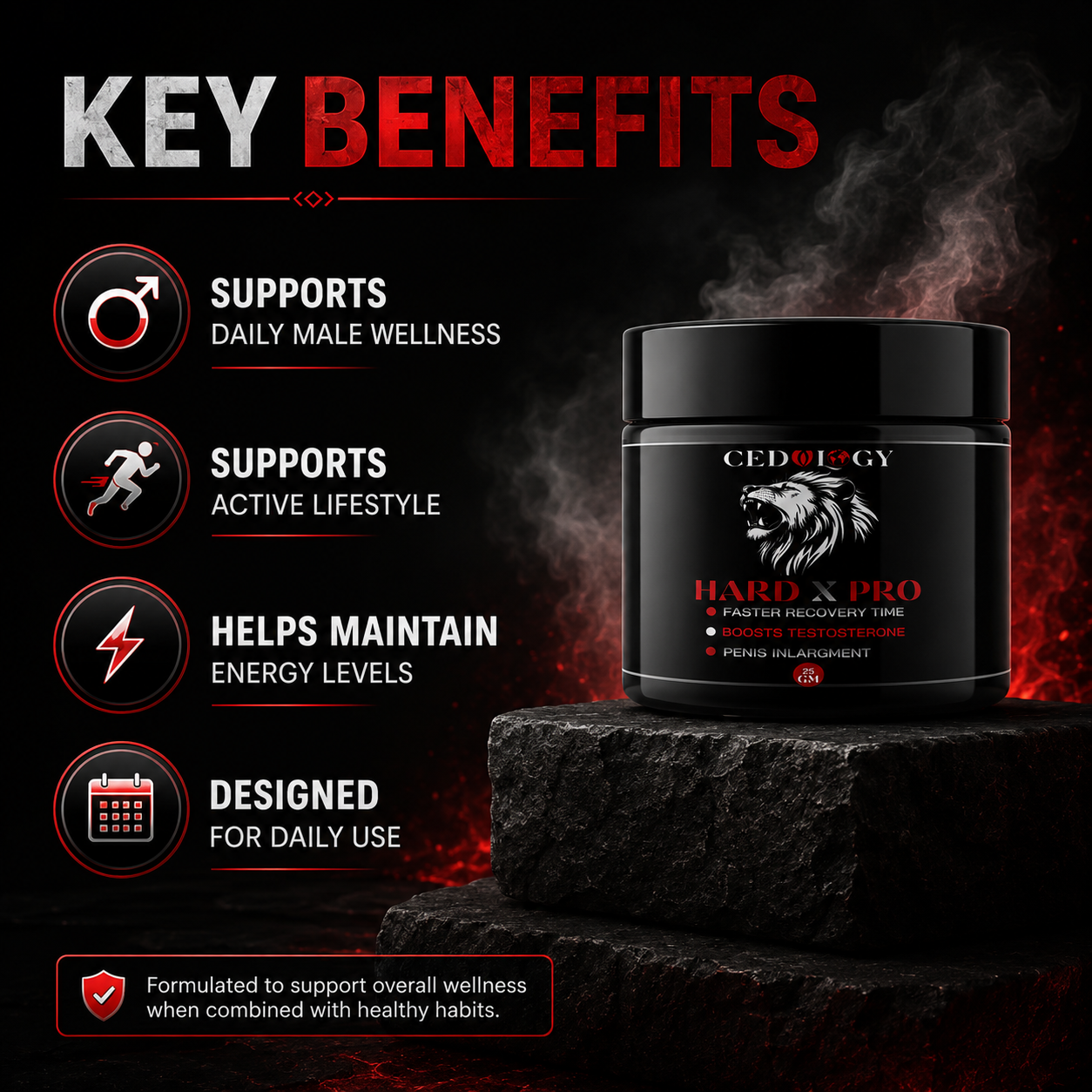 Hard X Pro – 100% Organic Men's Vitality & Strength Cream (25g)