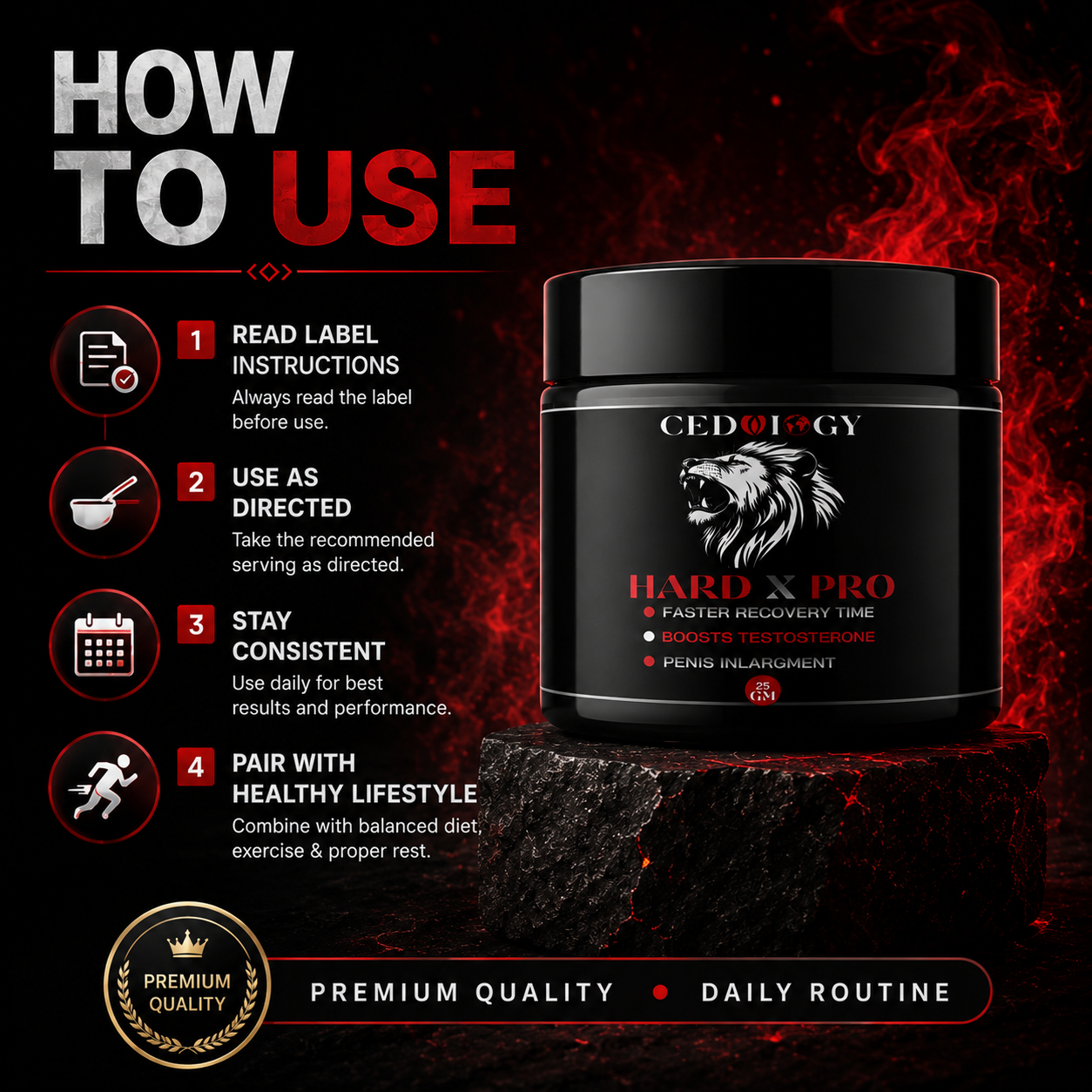 Hard X Pro – 100% Organic Men's Vitality & Strength Cream (25g)