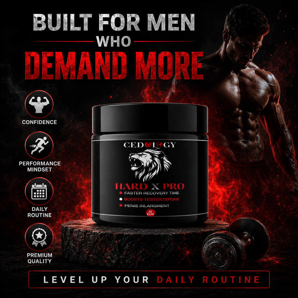 Hard X Pro – 100% Organic Men's Vitality & Strength Cream (25g)