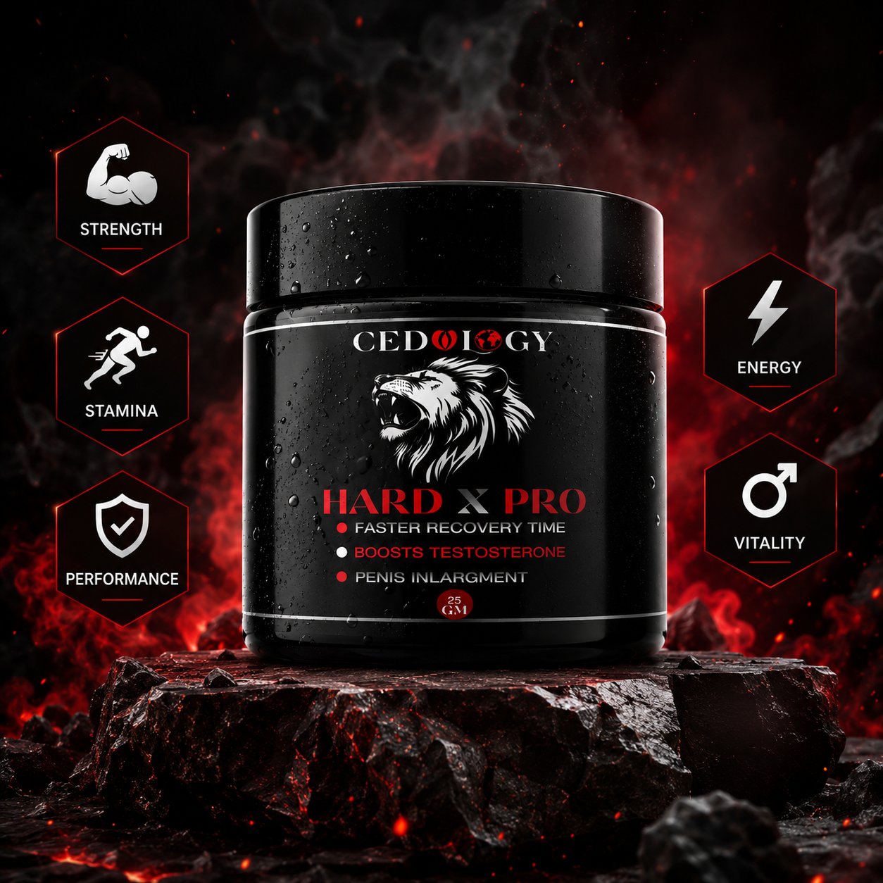 Hard X Pro – 100% Organic Men's Vitality & Strength Cream (25g)