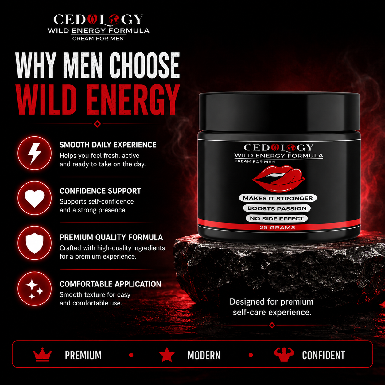 Wild Energy Formula – Premium Men's Essential Massage Cream (25g)
