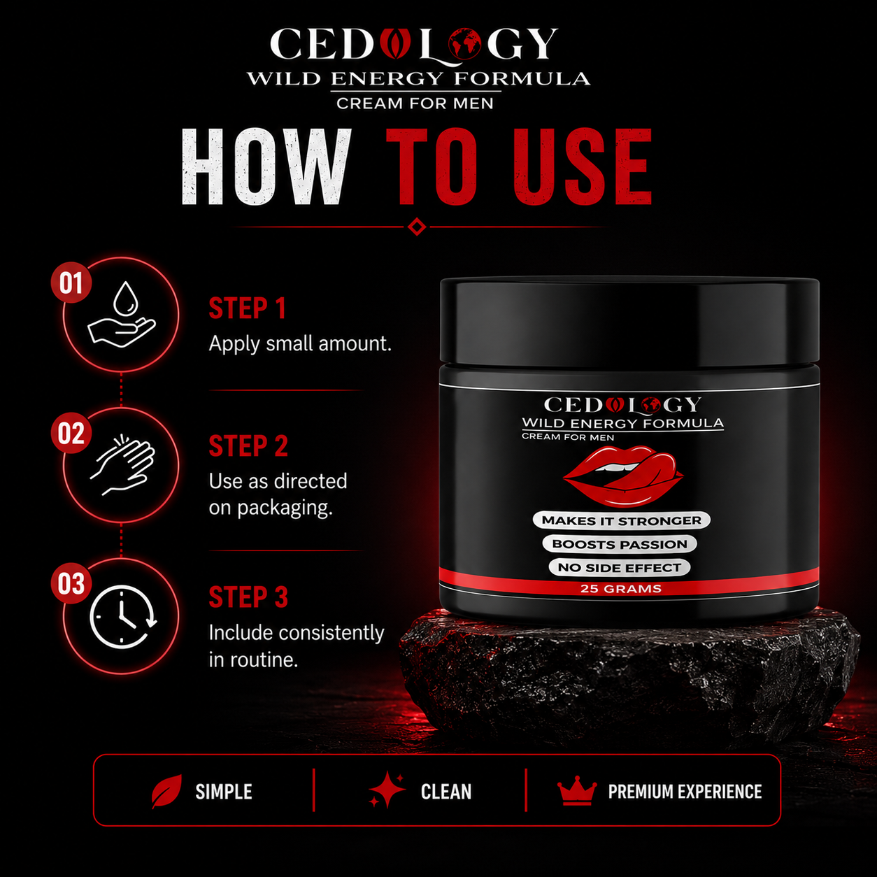 Wild Energy Formula – Premium Men's Essential Massage Cream (25g)