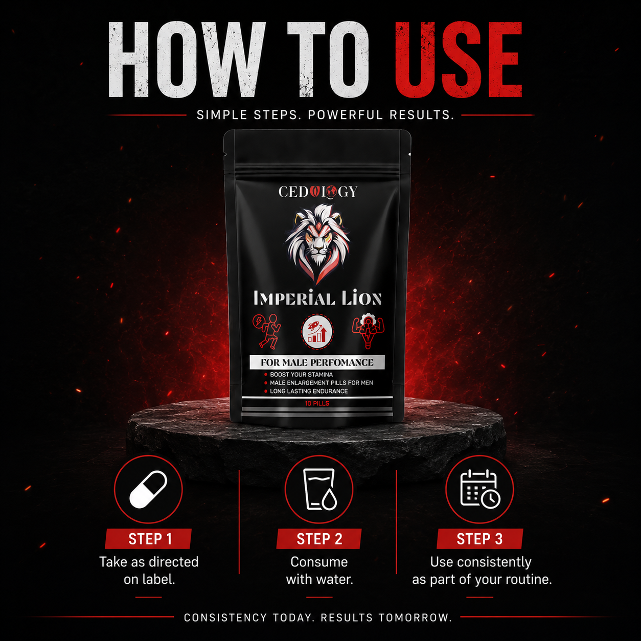 Imperial Lion – 100% Organic Men's Performance & Vitality Supplement (10 Unit)