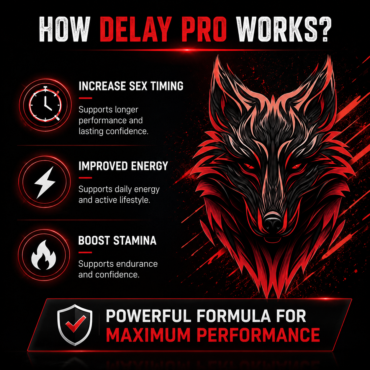Delay Pro – 100% Organic Men's Endurance Supplement (10 Count)