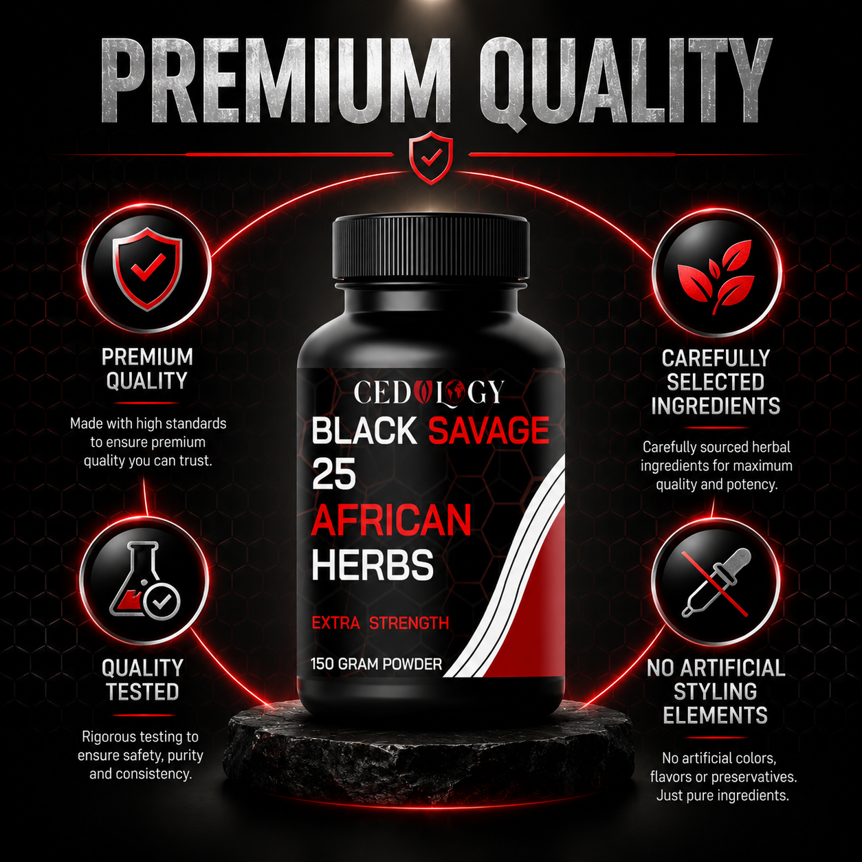 Black Savage - 25 Herbal Blend Powder for Extra Strength (150g)