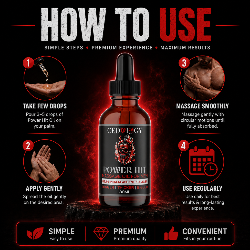 Power Hit Massage Oil for Men – 100% Natural Vitality Boost (30ml)