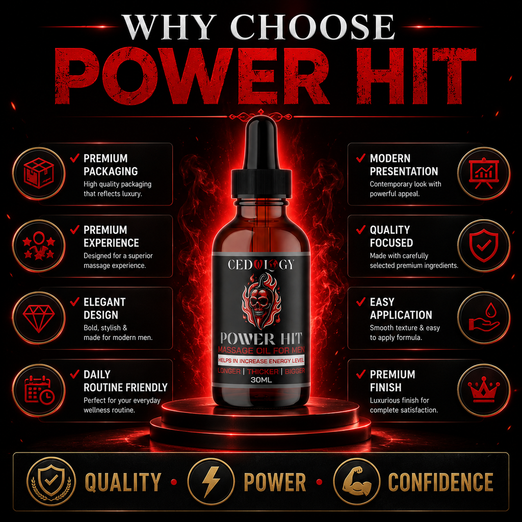 Power Hit Massage Oil for Men – 100% Natural Vitality Boost (30ml)