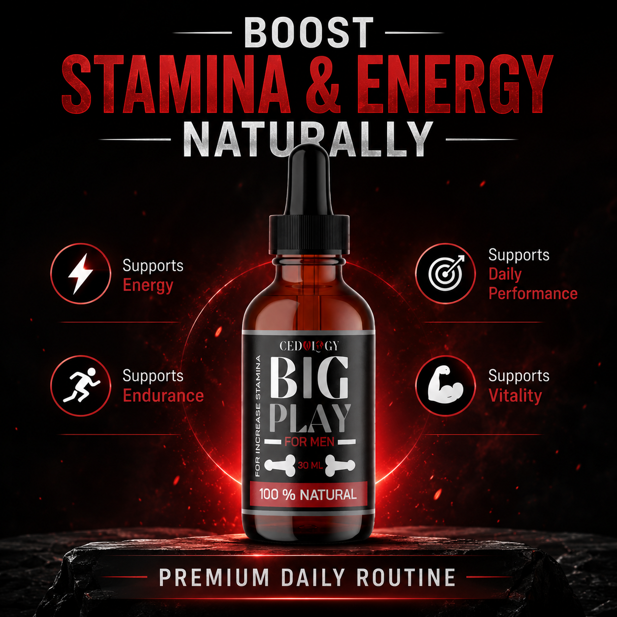Big Play Massage Oil for Men – 100% Natural Stamina Support (30ml)
