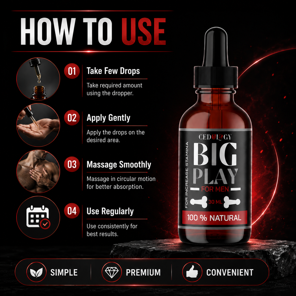 Big Play Massage Oil for Men – 100% Natural Stamina Support (30ml)